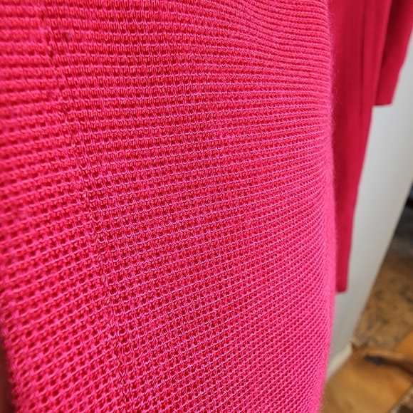 Chico's Stretch Knit Red Jacket. Size 3 (XL). Pockets. Hidden Snap buttons. - Picture 9 of 16